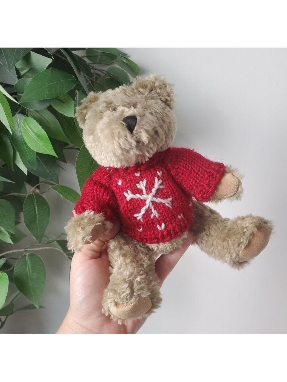 Vintage Hugfun Red Knit Teddy Bear Christmas Holiday Sweater